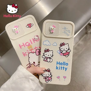 Hello Kitty Lens Sliding Cartoon Phone Case For Iphone13 13pro 13promax 12 12pro Max 11pro X Xs Max 
