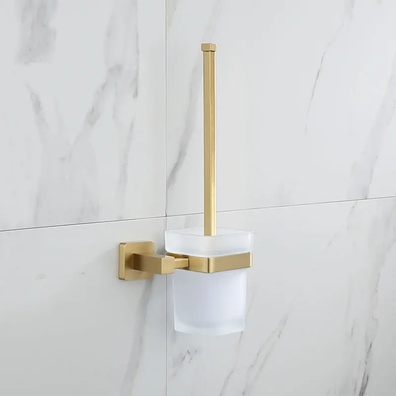 brass bathroom accessory towel rackpaper holder toilet brush holder towel holder hook brushed gold bath hardware row hook free global shipping