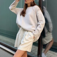 womens classic loose sweater pullover o neck long sleeve knit jersey female solid jumpers solid basic sweater clothes 2020
