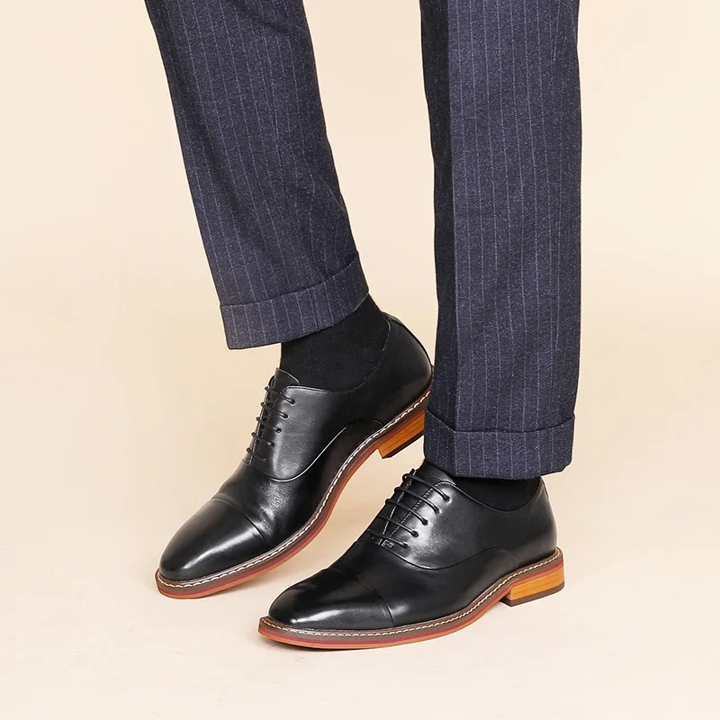 Брендовые мужские повседневные туфли DESAI из натуральной кожи деловые Роскошные