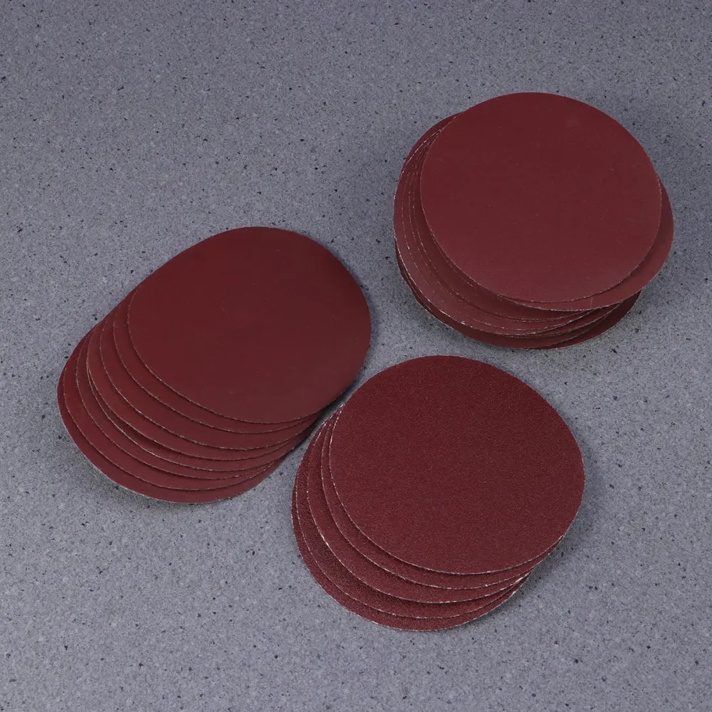 

35 in 1 Mixed Grits Round Self-stick Sanding Sheets Sandpaper Pads (Dark Red)