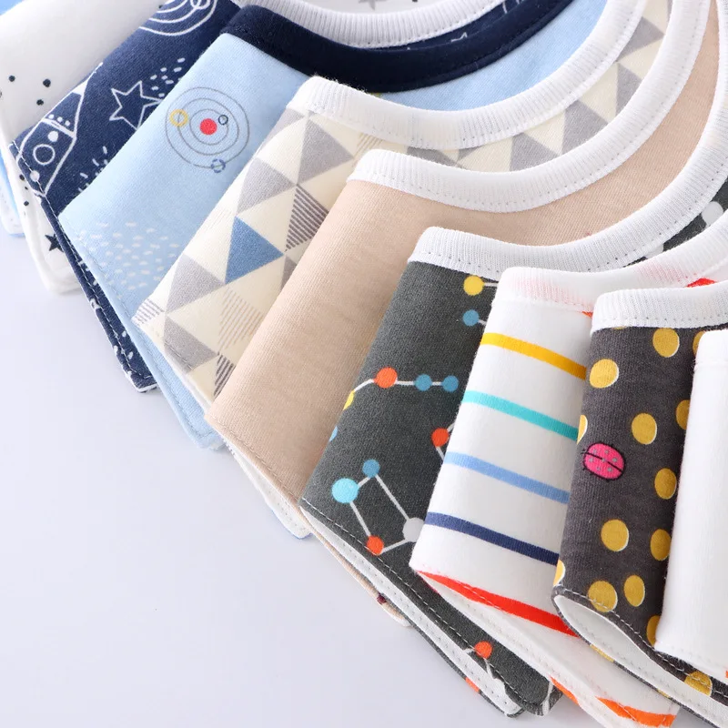 

Baby Cotton Bibs Infant Bandana for Boy Girl Care Feeding Soft Towels Round Neck