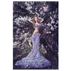 Женская одежда цветок DIY алмазная живопись Цветочные женские цветок Алмазная вышивка, девушка, вышитая бисером Стразы мозаичная картина, выполненная в технике