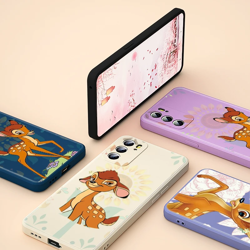 

Disney Cute Bambi For OPPO Reno 6 5 5K 5F 4F 4Z 4 3 2 2F 2Z Z Pro Plus Lite 5G Phone Case Liquid Silicone Soft Cover