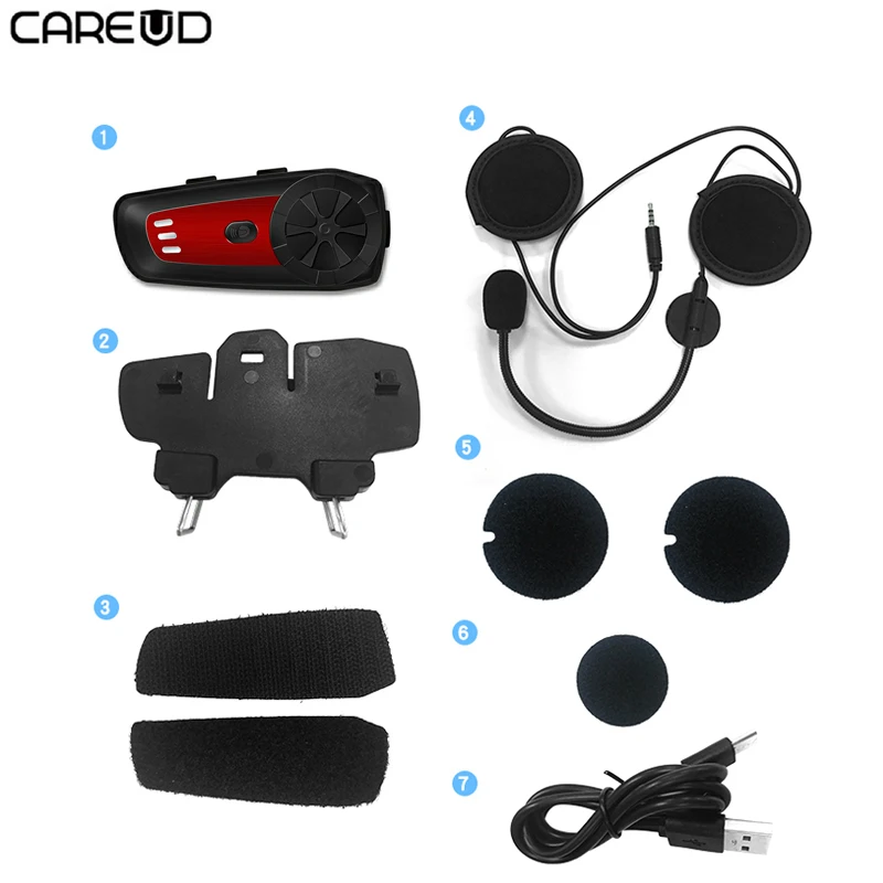 Беспроводная гарнитура для мотоциклетного шлема CAREUD M61 Bluetooth 5 0 класс 6
