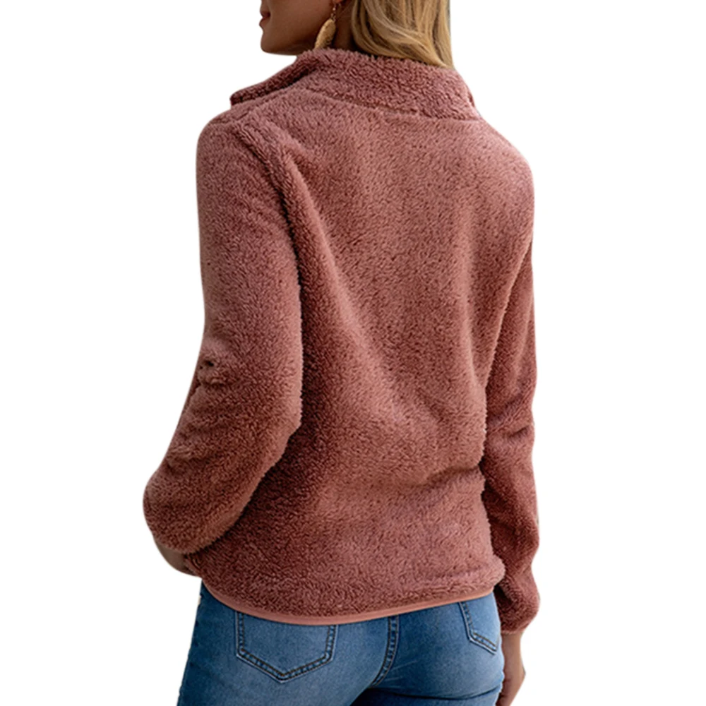 

Cofekate 2020 Fur Coat Fluffy Casual Warm Overcoat Short Slim Outwear Solid Color Zipper Crop Jackets for Women