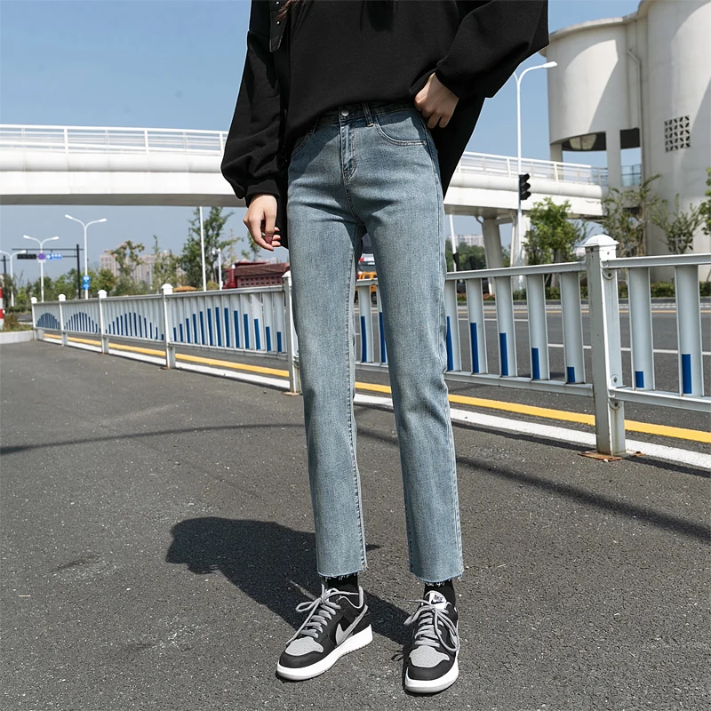 

Woman 2021 New Jeans Casual Street Style Versatile Denim Ladie Long Pants Vintage Jean Fashion Women Trousers Plus Size