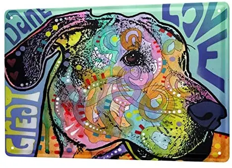 

Tin Sign Decor Plaques Breed Great Dane