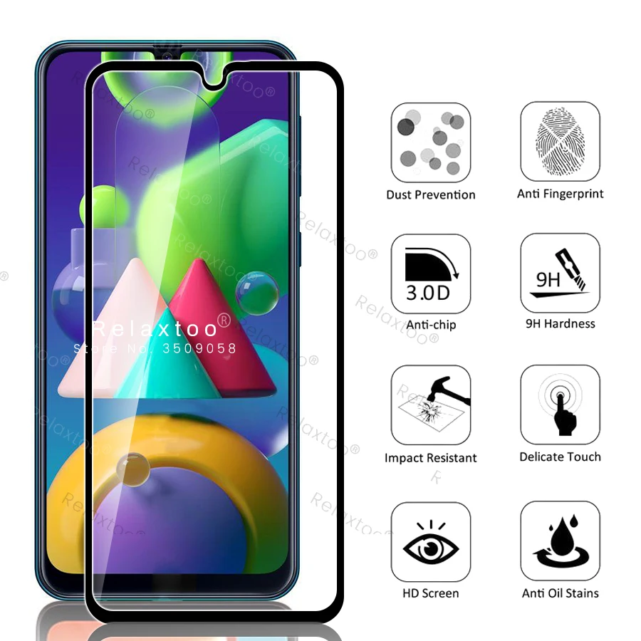 Защитный чехол 2 в 1 для samsung m21 Защитное стекло камеры galaxy 2020 с пленкой телефона