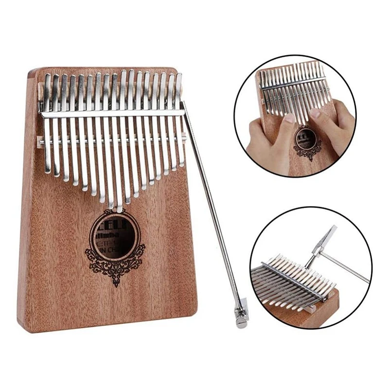 

Kalimba Thumb Piano,17 Keys Portable Mahogany Wood African Music Finger Piano with Tuning Hammer for Music Lover