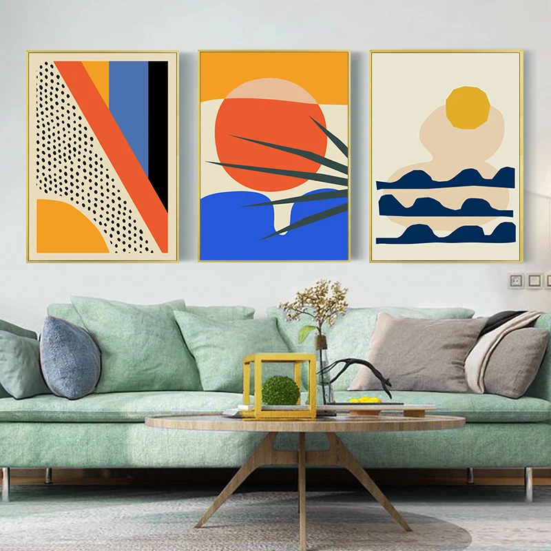 

Geometric Abstract Scene Scandinavia Canvas Painting Wall Art Prints Poster Picture for Gallery Living Room Interior Home Decor