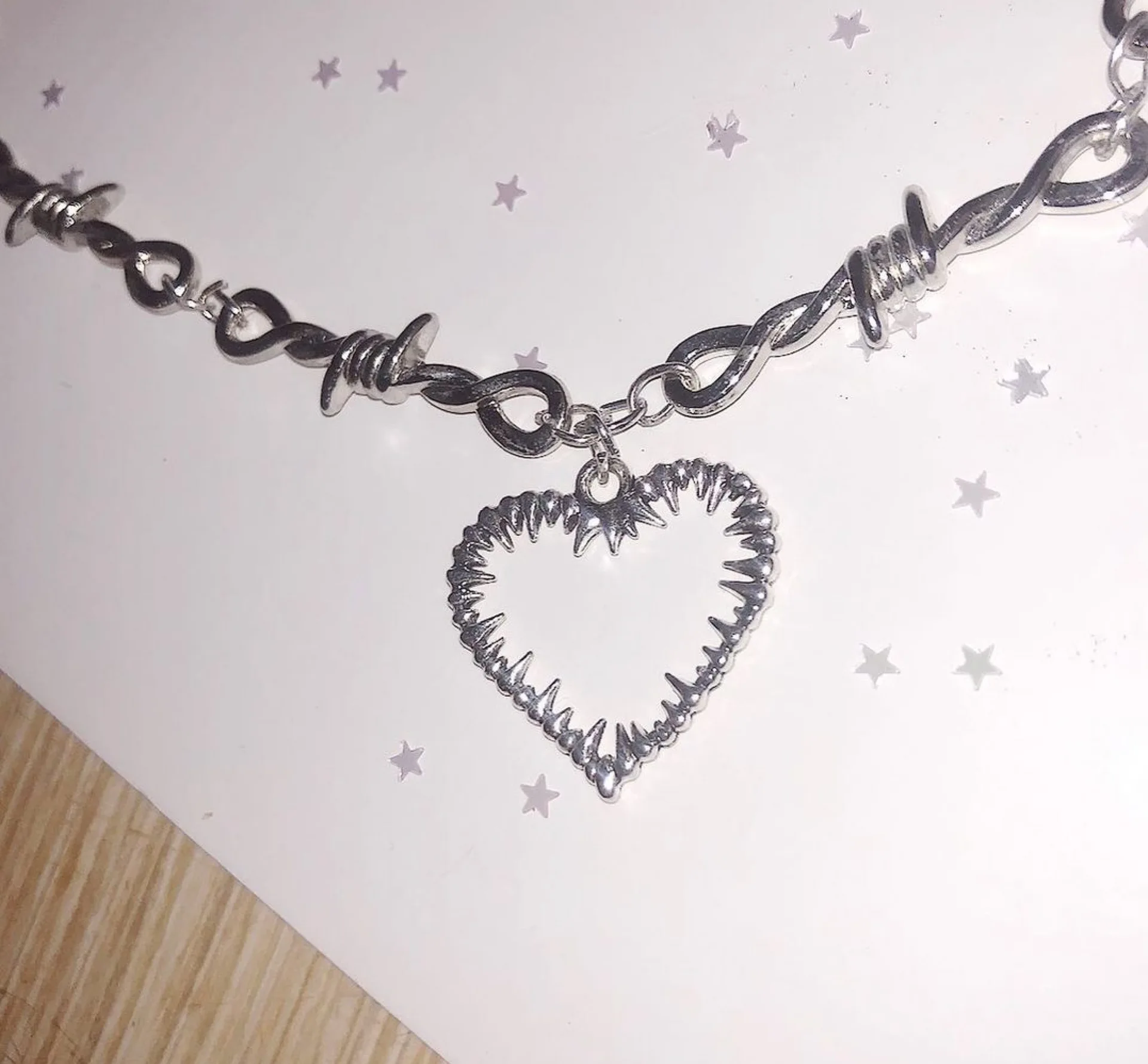 Fashion Punk Heart Necklace Charms vintage Hip Hop Jewelry For Women Harajuku Gothic Choker Chains Accessories | Украшения и