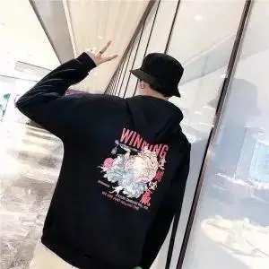 5XL модная Harajuku мужская толстовка с капюшоном Повседневная Черная хип-хоп толстовка с японским принтом уличная одежда верхняя одежда зимняя Толстовка - Цвет: 4