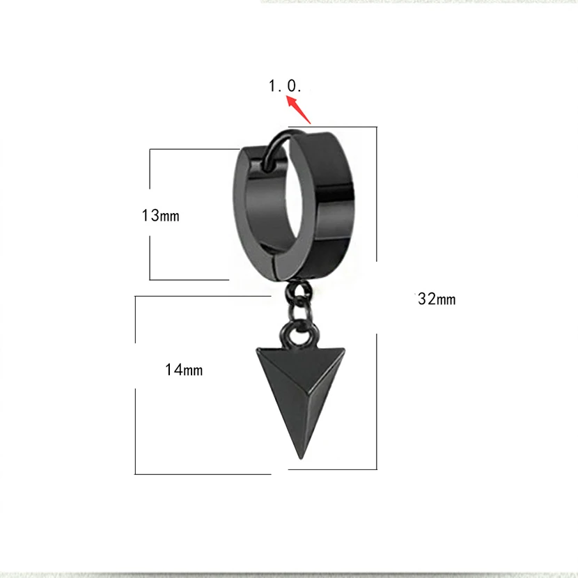 

Punk Earrings Men's Stainless Steel Earring Valentines Day Gift Vintage Jewelry Black Color Fashion Korean Single Piece Hot Sale