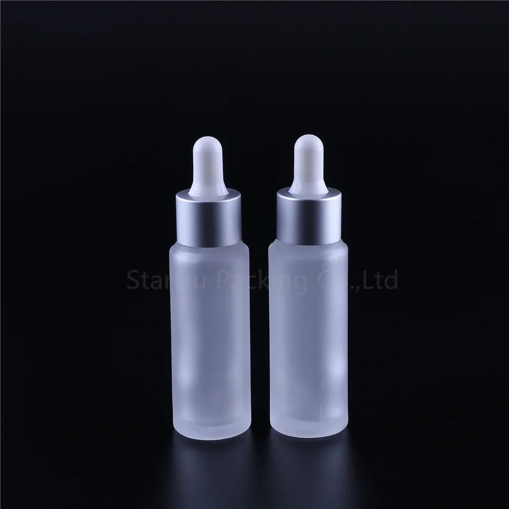 

500pcs 30ML Essential Oil Bottle transparent frosted Glass Bottles With Dropper Travel Dropper Liquid Pipette Refillable Bottles