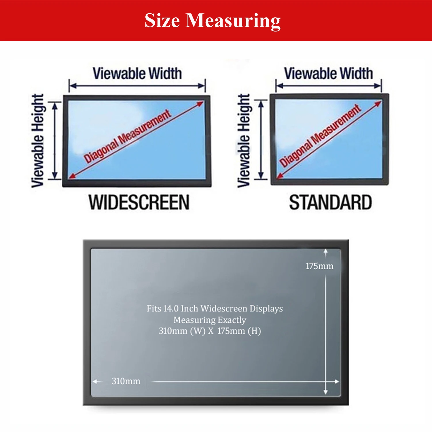 14 inch anti glare laptop privacy filter screen protector film for computer monitor widescreen 169 aspect ratio free global shipping