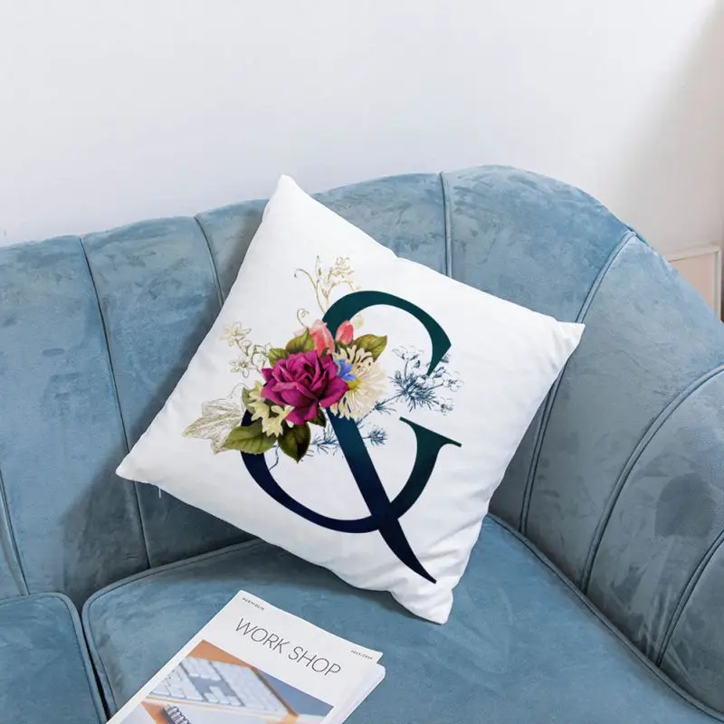 

Cushion Case Simple Fashional Practical Flannel Cushion 26 English Letter Cute Letter Cushion Hotel Party Home Daily Home