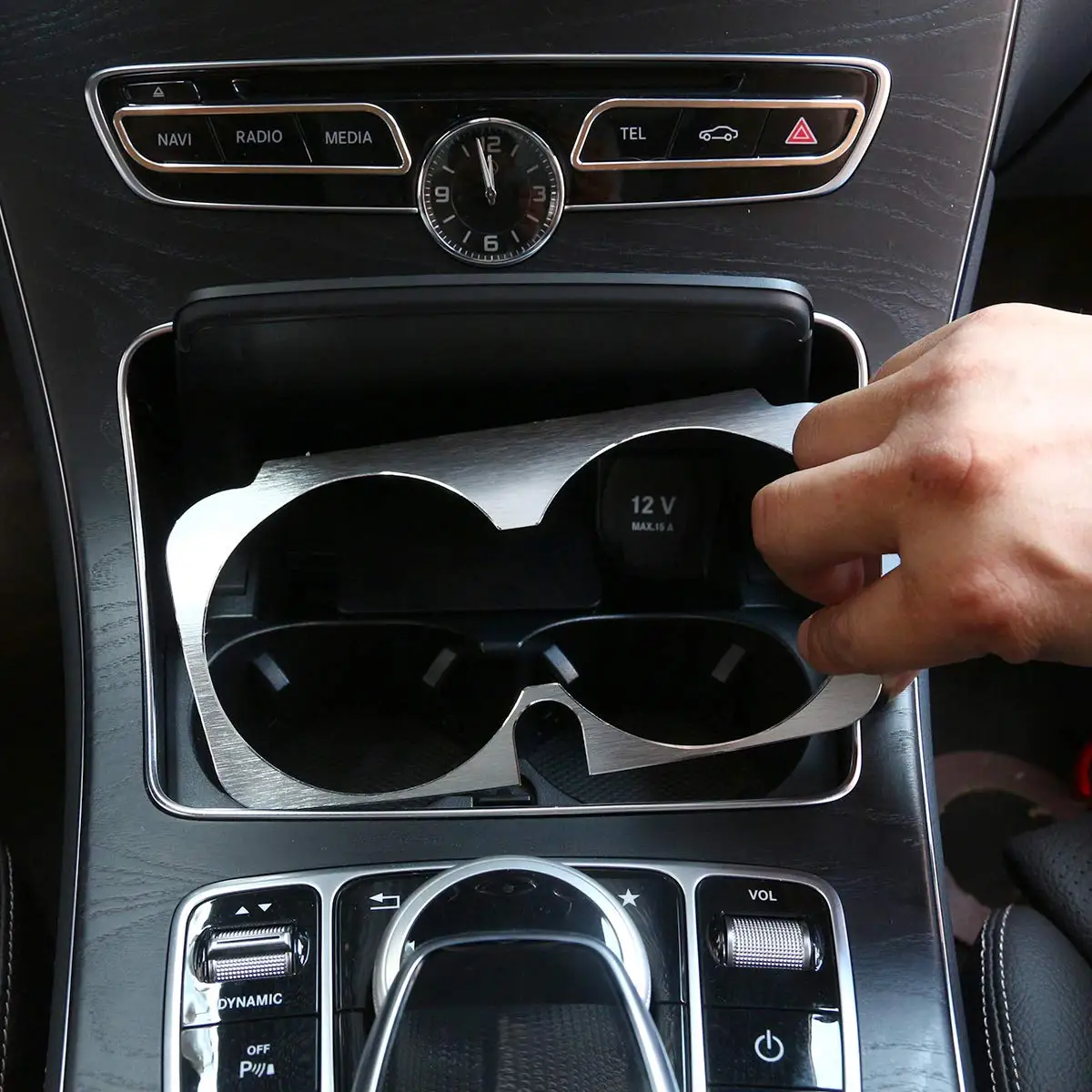 Крышка держателя стакана из алюминиевого сплава рамка отделка для Mercedes-Benz GLC X253 C E