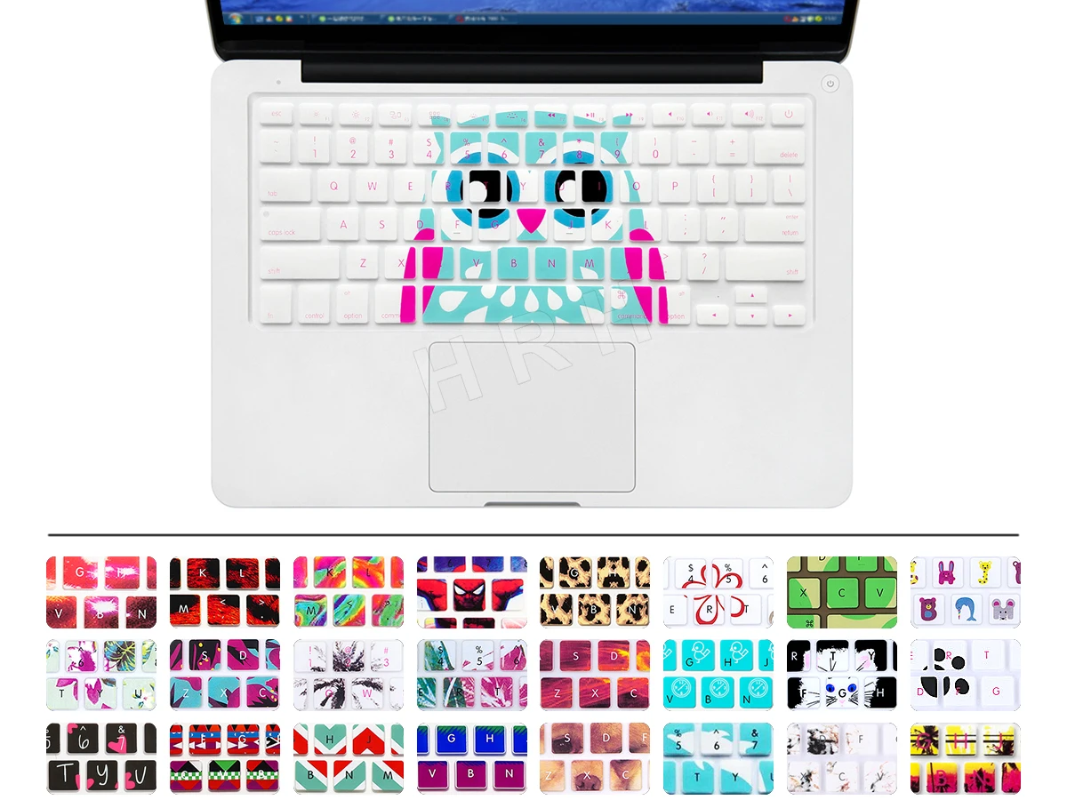 Наклейка HRH с радужной силиконовой клавиатурой США Защитная панель для старого