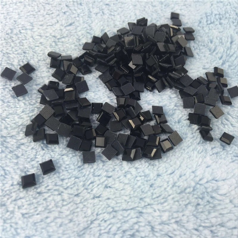 4*4mm Black Hot Fix Rhinestone Flatback Square Beads Flat back Crystal Iron-on For Women Clothes Dress Bags Accessories | Дом и сад
