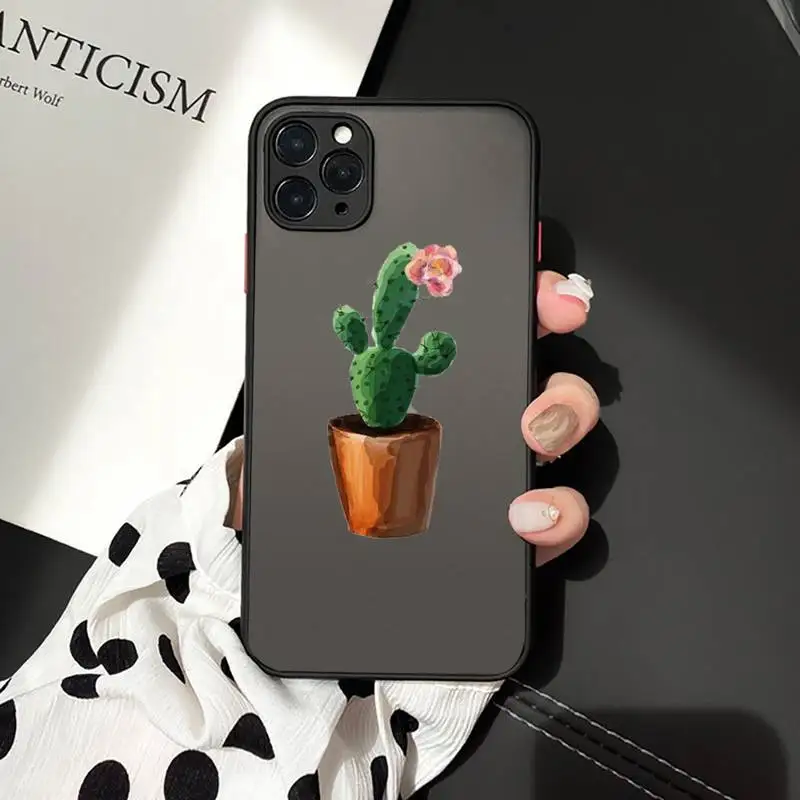 

Green Cactus Plant Phone Case matte transparent For iphone 7 8 11 12 plus mini x xs xr pro max cover