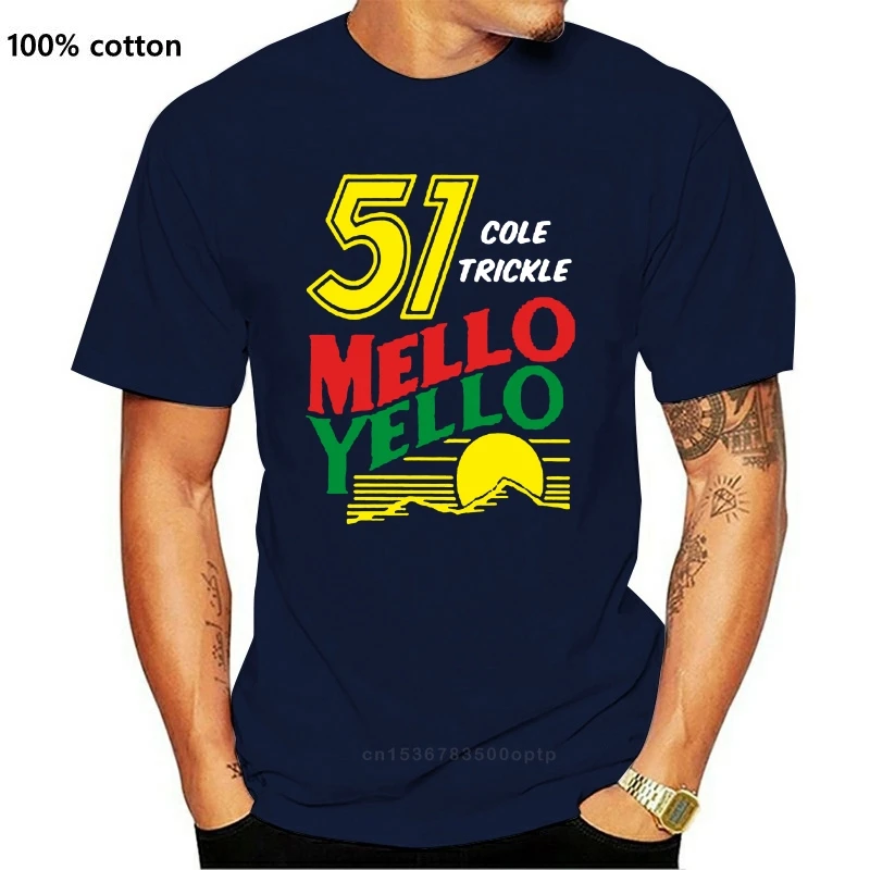 

Футболка мужская черная облегающая с логотипом «New Cole Trickle 51 Mello Yello»