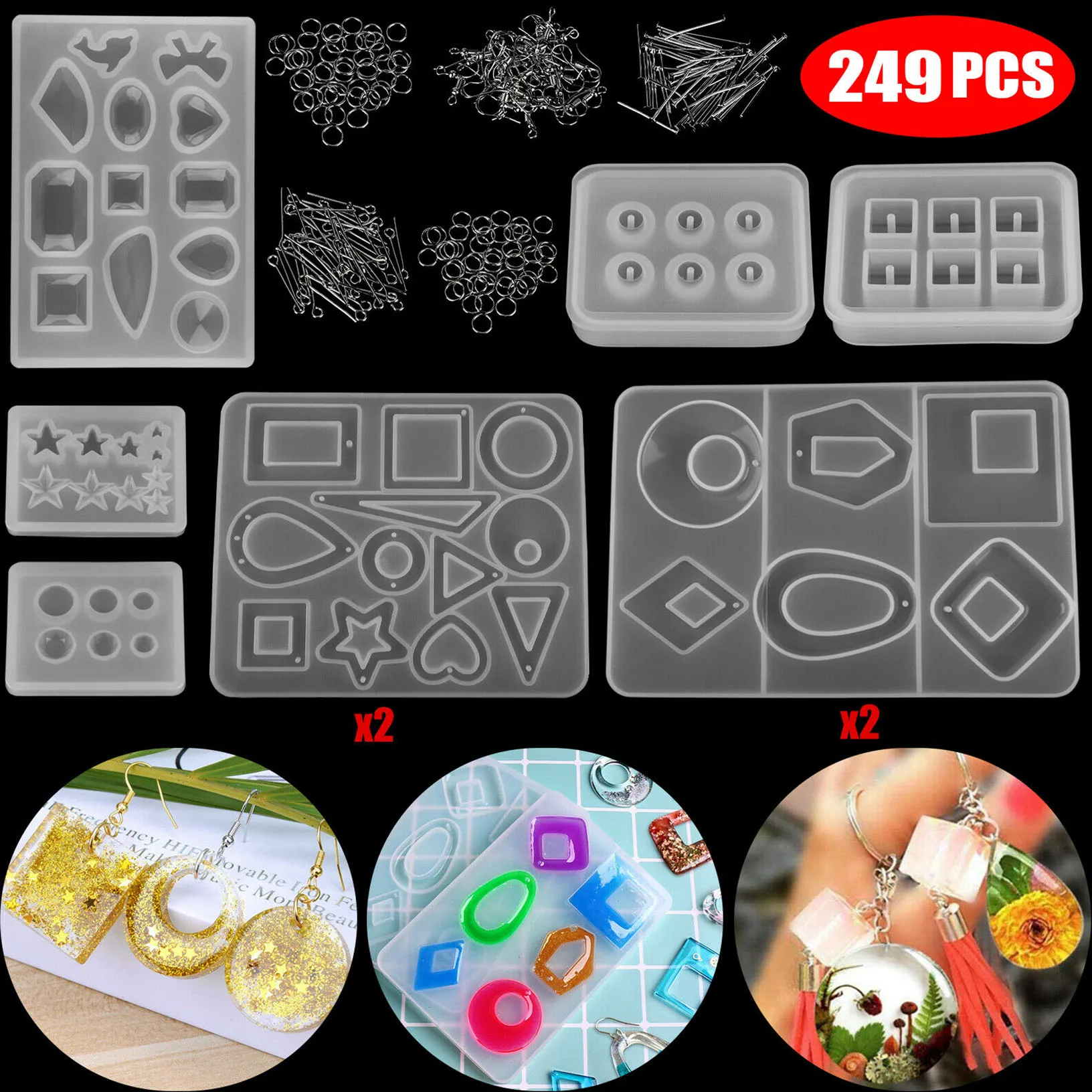

249 шт., силиконовые формы для отлива эпоксидной смолы