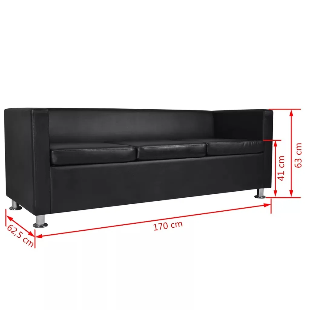 Диван из синтетической кожи 3 места и 2 170x62 5x63 см 120x62 | Мебель