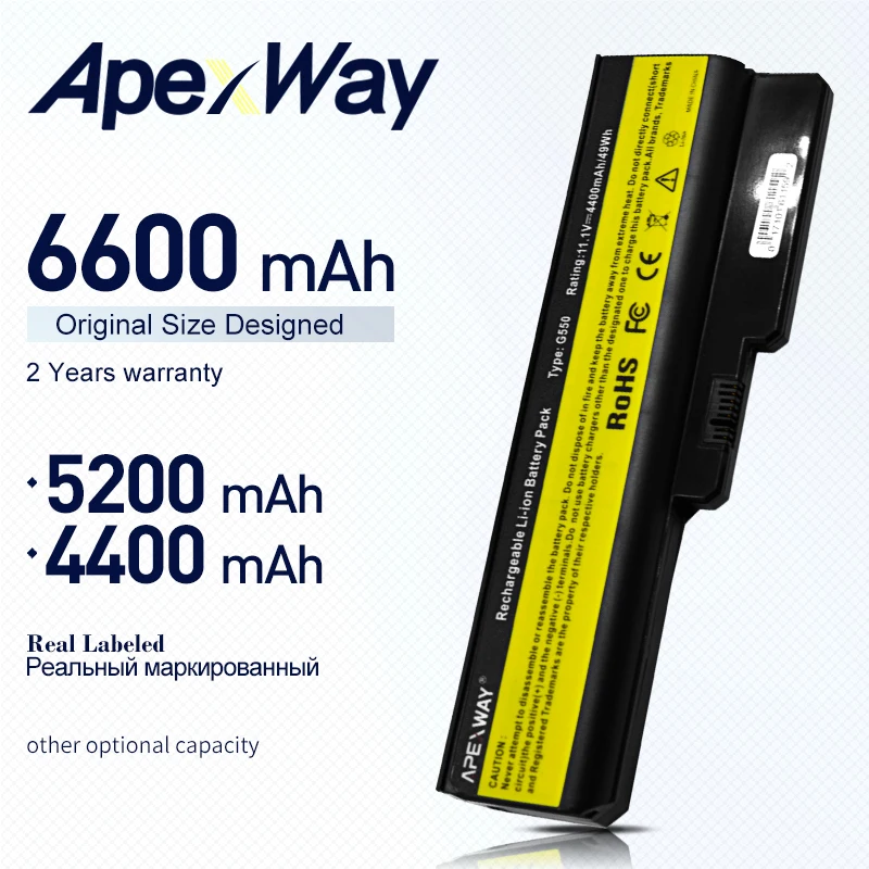 Аккумулятор ApexWay для Lenovo 3000 B460 B550 G430 G430A G430L G430M G450 G450A G450M G455 G530 G530A G530M G550 G555 N500 |