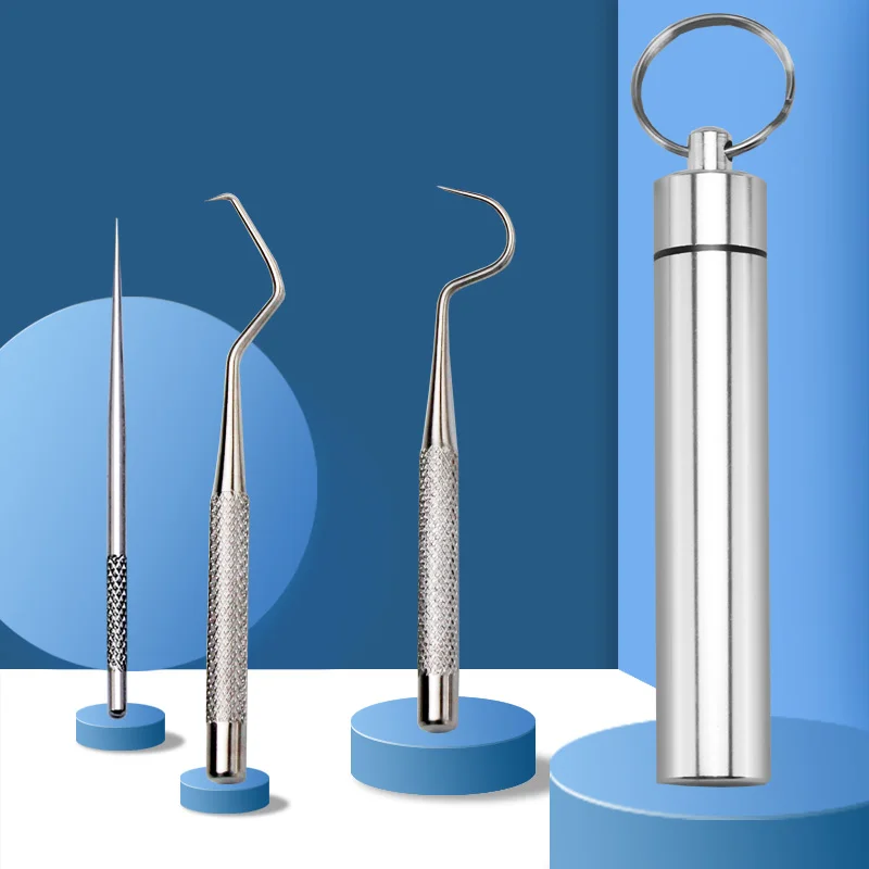 Портативная зубочистка из нержавеющей стали бытовая вилка для фруктов