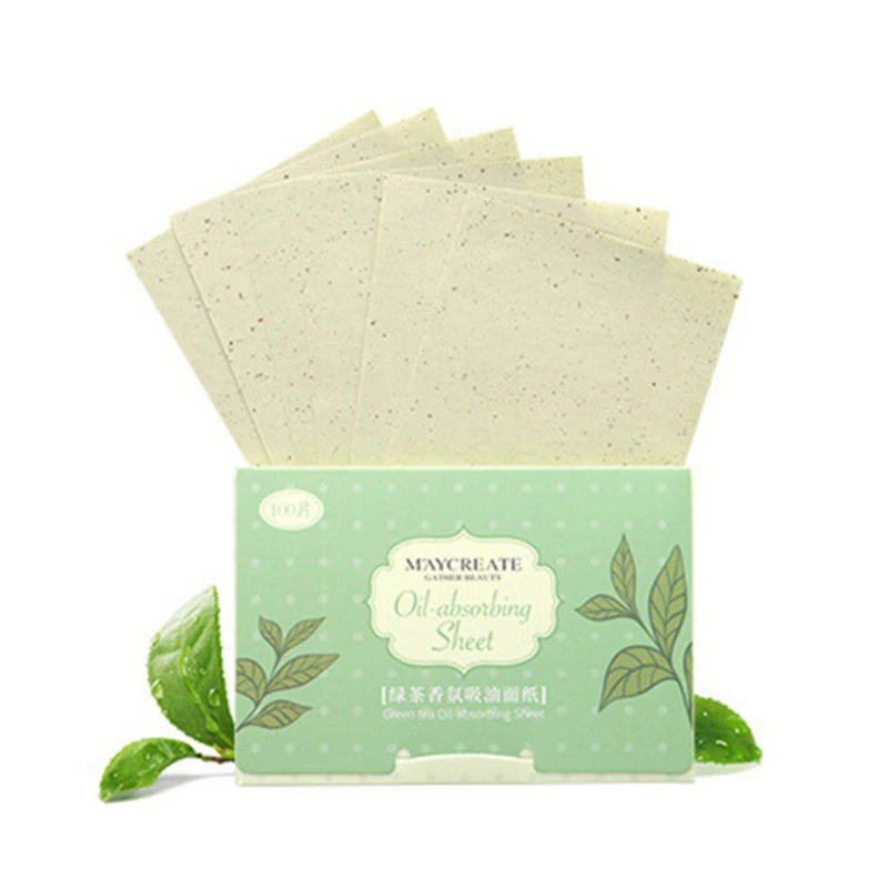 04 green tea 100 штук Очищение лица масло промокающая бумажная маска Макияж Уход за кожей продукты для мужчин и женщин масло промокающие листы - Количество: 04 green tea