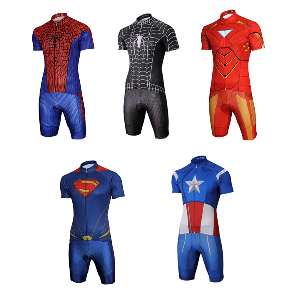 2022 Cycling Jersey Set Super Hero Bike Clothes Suits Men MTB Road Bicycle Uniform Pro Team Bib Shorts Kit Ropa Ciclismo Hombre