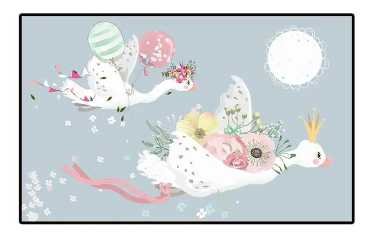 beibehang Custom fashion green three-dimensional Nordic pink ballerina girl children's room background papel de parede wallpaper