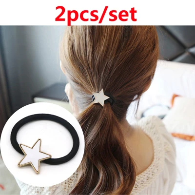 2pcs Style 7 Женские резинки тиара бант из атласной ленты Эластичная резинка для волос Веревка резинки конский хвост держатель резинка для девочек аксессуары для волос - Цвет: 2pcs Style 7