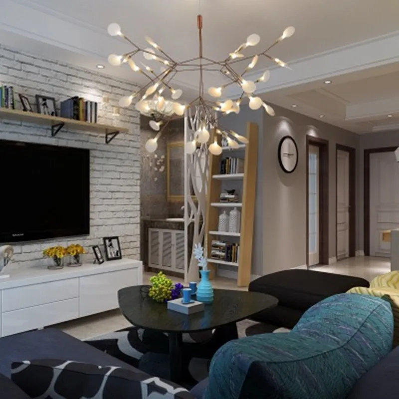 Современная herac кулон в форме листика дерева светильник светодиодный потолочный