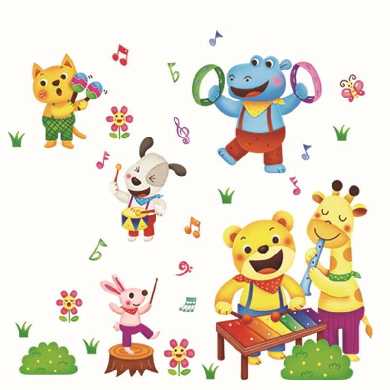 

Мультфильм милый маленький размер DIY Съемные наклейки на стену милые животные Медведь Девушки Спальня домашний декор Настенная Наклейка