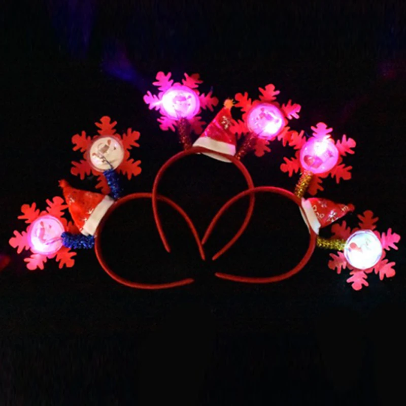Светодиодный Рождественский светящаяся головная повязка для волос