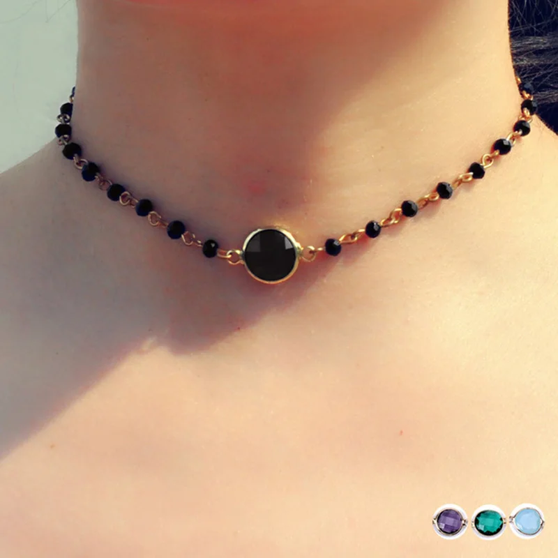 

Fashion Green and Black Crystal Choker Necklace For Women Charm Women Necklace