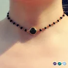 Модное ожерелье-чокер с зелеными и черными кристаллами для женщин очаровательное Женское Ожерелье