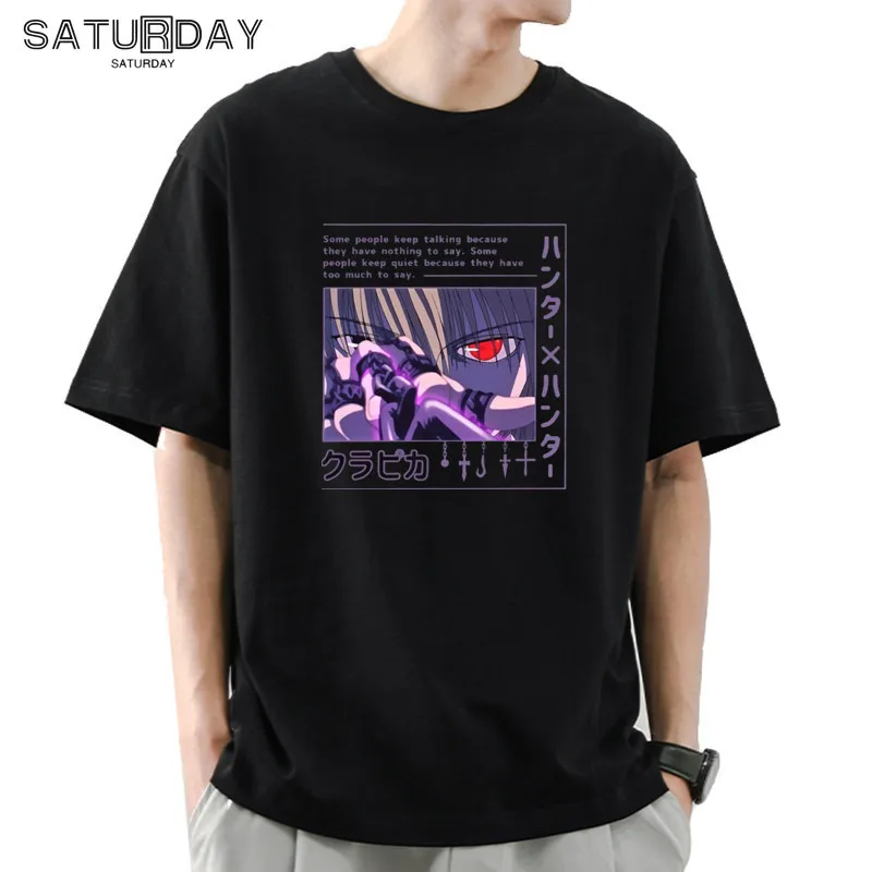 

Japanese Hunter X Hunter Kurapika Men Print Cotton T-shirt Women Unisex Oversize Mujer Tops Tee Man 11 Colors Clothes,Drop Ship