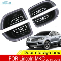 4pcs car front rear door handrail sort out storage box for lincoln mkc 2014 2015 2016 2017 2018 auto interior accessories