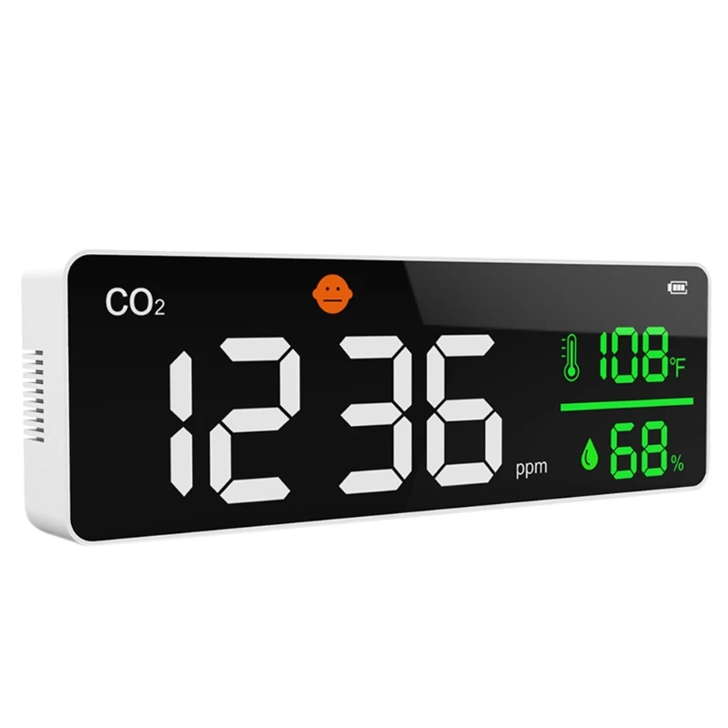 

Wall Mount Rechargeable CO2 Meter 400-5000ppm Digital Carbon Dioxide Monitor Temperature Humidity NDIR Sensor Retailsale