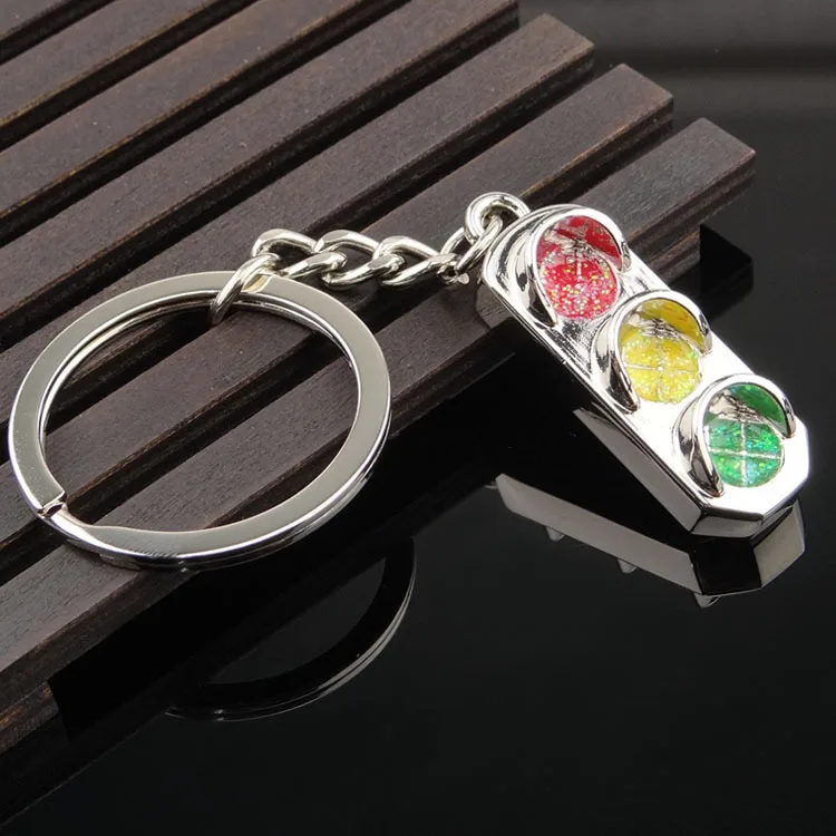 

FREE SHIPPING by FEDEX 100pcs/lot hot selling metal traffic light keychain key chain