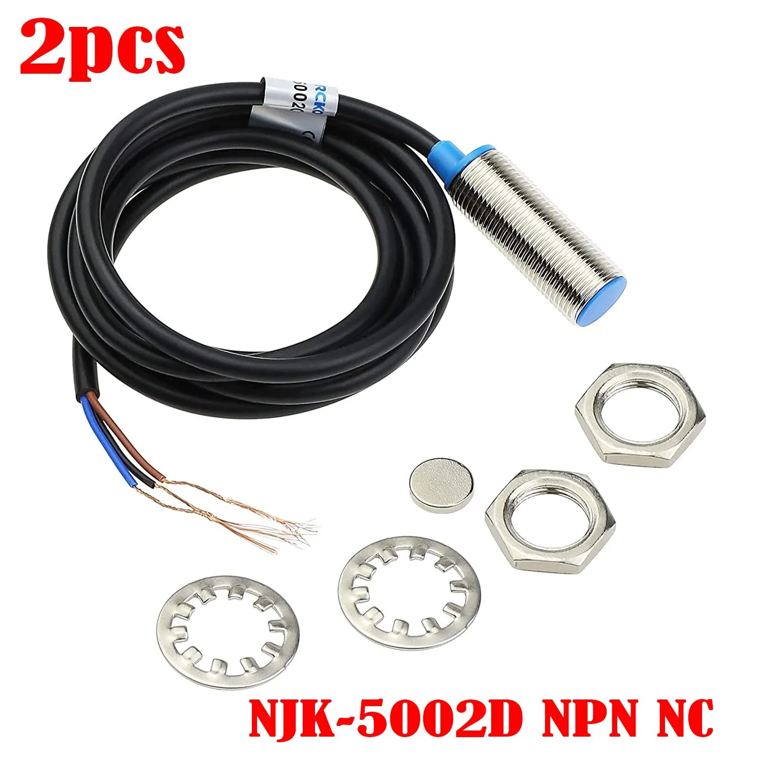 

2Pcs NJK-5002D NPN NC 10mm Hall Effect Sensor Proximity Switch DC 6~36V For Detecting, Controlling