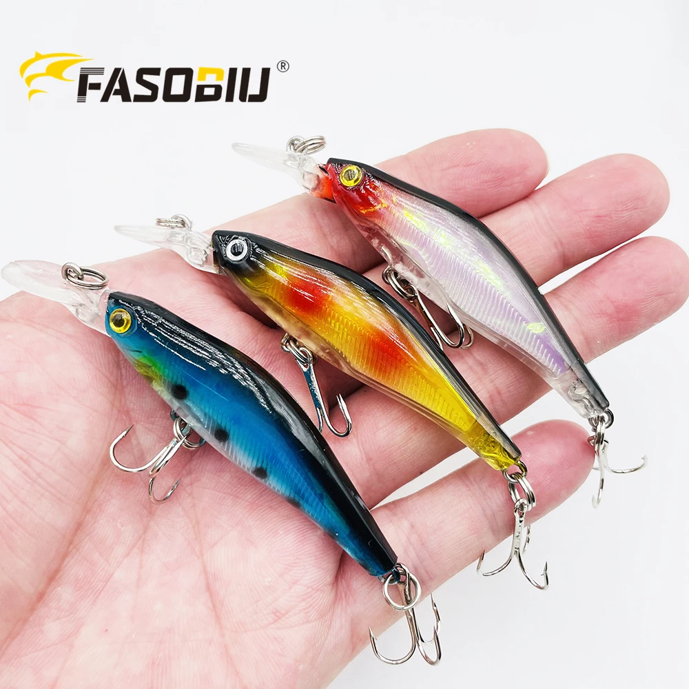 FASOBIU 1 шт. Лазерная гольян рыбаловная приманка 8 см/6 3 г Pesca крючки рыбы воблер