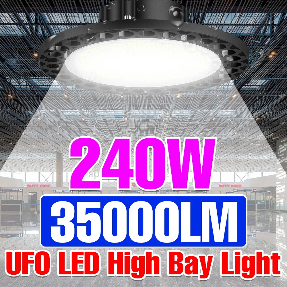 LED Bulb E27 Garage Light 220V High Bay E26 Ceiling Lamp High Power 100W 150W 200W 240W LED Bombillas Workshop Industry Lighting