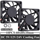 Вентилятор Gdstime, 6 см, 5 В, 12 В, 24 В, 6010, 60x60x10 мм, 60 мм