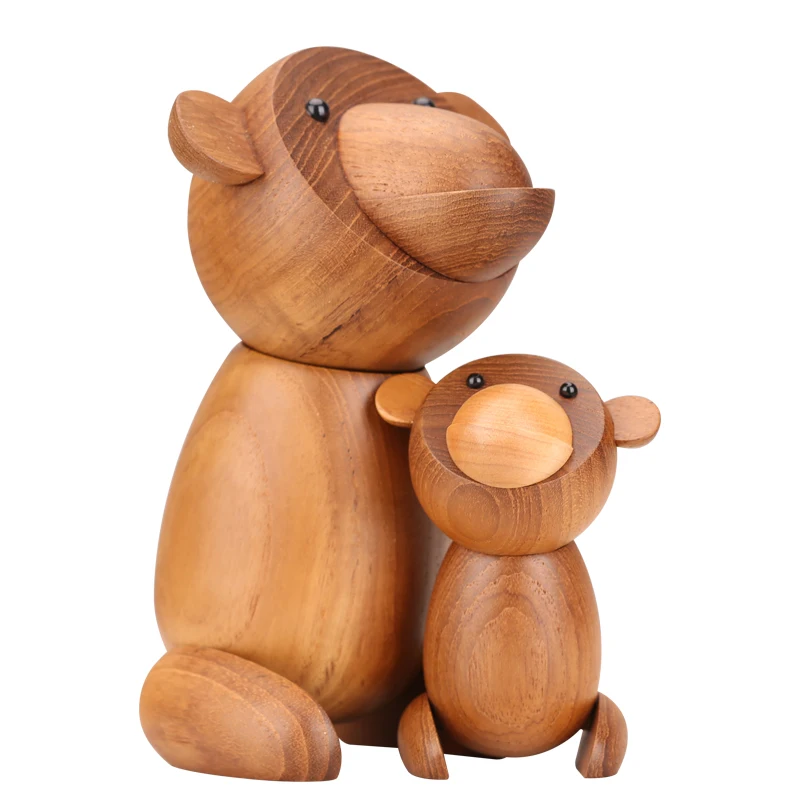 Ручной работы деревянные обезьянки миниатюрные фигурки животное дерево ремесло