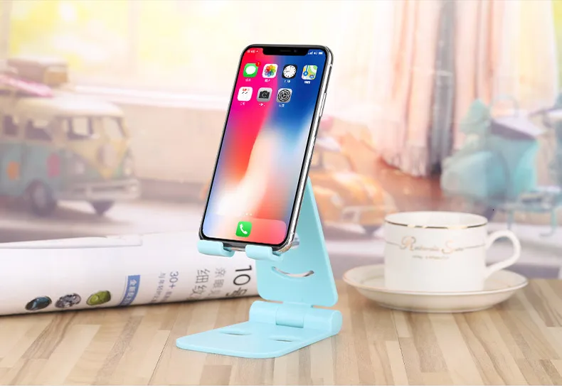 Складной пластиковый держатель для телефона Vogek, подставка для iPhone 7, 8 plus, X, для samsung S9, яркие цвета, подставка для планшета, настольный держатель для телефона
