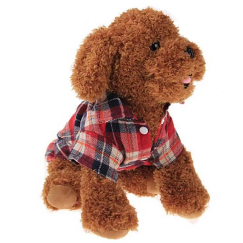 Одежда для собак и кошек мягкая летняя Клетчатая собачья жилетка одежда